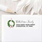 krans gingham boog vakantie kerst adres etiket (Insitu)