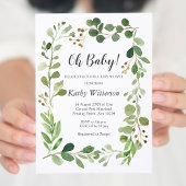 Krans Greenery Baby shower Kaart