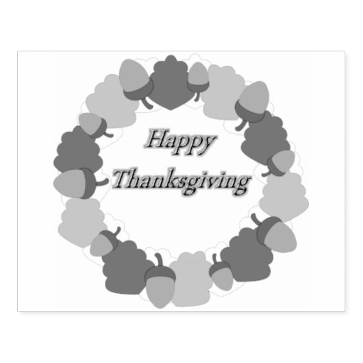 Krans ~ Happy Thanksgiving Rubberstempel (Afrduk)