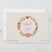 krans & herfst bruiloft dank u kaart (Voorkant)
