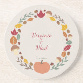 Krans & herfst bruiloft Onderzetter (Voorkant)