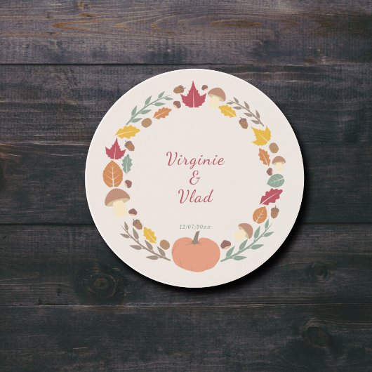 Krans & herfst bruiloft Onderzetter