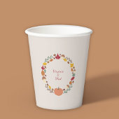 Krans & Herfst Bruiloft Papier Cups Papieren Bekers