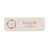 Krans & Herfst Bruiloft Retouradres label (Voorkant)