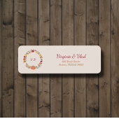 Krans & Herfst Bruiloft Retouradres label