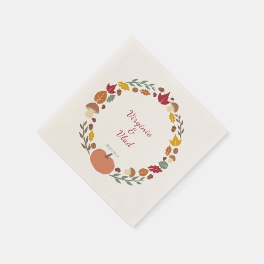 Krans & herfst bruiloft servetten (Hoek)