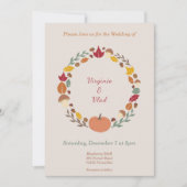 Krans & herfst bruiloft uitnodiging (Voorkant)