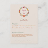 Krans & Herfst Huwelijksdetails Behuizing Kaart (Voorkant)