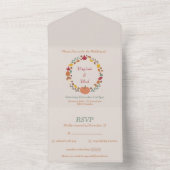 Krans & Herfst RSVP Bruiloft Alles in Een Uitnodig All In One Uitnodiging (Binnen)