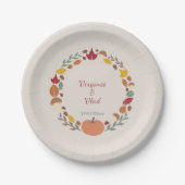 Krans & Herfst Trouwpapier Borden Papieren Bordje (Voorkant)