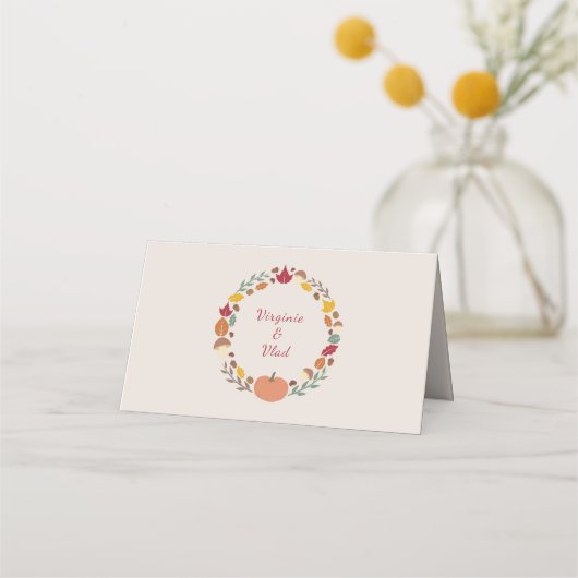 Krans & Herfst Trouwplaatskaarten Plaatskaartje (Achterkant)