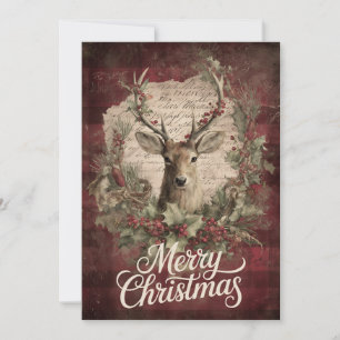 Krans Hert & Bos Kerstsfeer Feestdagenkaart