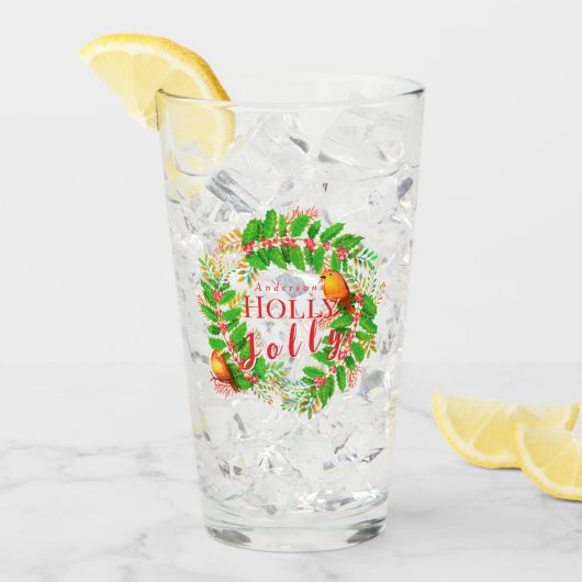 Krans Holly Jolly Family Glas (Voorkant ijs)