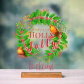 Krans Holly Jolly Family White Acryl Bord (Neutraal)