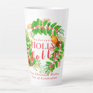 Krans Holly Jolly Family White Latte Mok