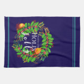 Krans Holly Jolly Navy Theedoek (Horizontaal)