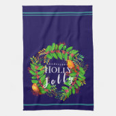 Krans Holly Jolly Navy Theedoek (Verticaal)