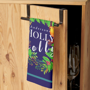 Krans Holly Jolly Navy Theedoek