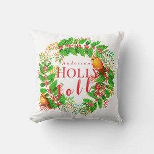 Krans Holly Jolly White Kussen