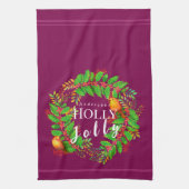 Krans Holly Jolly Wine Theedoek (Verticaal)