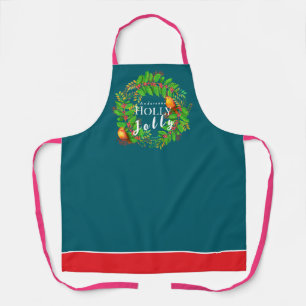 Krans Hulst Kerstmis Familie Donker Teal Schort