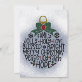 Krans, Hulst Ornament Kerst of Feestdagen Kaart (Voorkant)