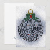 Krans, Hulst Ornament Kerst of Feestdagen Kaart (Voorkant / Achterkant)