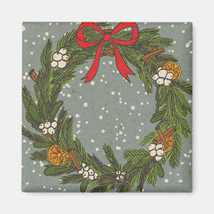 Krans in vintage Victoriaanse stijl voor Kerstmis Magneet