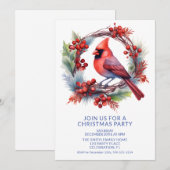 Krans kardinaal met Blue Font Party Kaart (Voorkant / Achterkant)