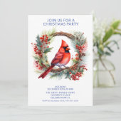 Krans kardinaal met Blue Font Party Kaart (Staand voorkant)