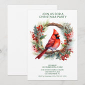 Krans Kardinaal met Groene Font Party Kaart (Voorkant / Achterkant)