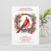 Krans Kardinaal met Rode Lettertype Partij Kaart (Staand voorkant)