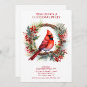 Krans Kardinaal met Rode Lettertype Partij Kaart (Voorkant / Achterkant)