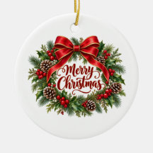 Krans keramische kerstboomversiering