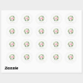 Krans Kerst Feestvreugde Ronde Sticker (Vel)