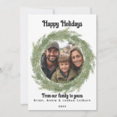 Krans Kerst Foto Kaart (Voorkant)