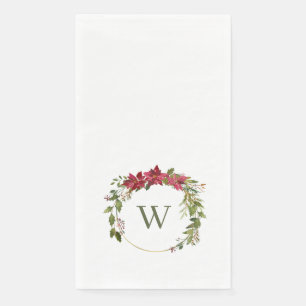 Krans Kerst Klassiek Monogram Papieren Gast Servet