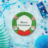 Krans kerst papieren borden 18 cm bordje (Feest)