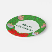 Krans kerst papieren borden 18 cm bordje (Gekanteld)