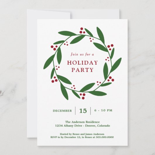 Krans Kerstfeest  Kaart (Voorkant)