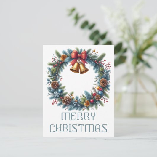 Krans Kerstkaart (Staand voorkant)