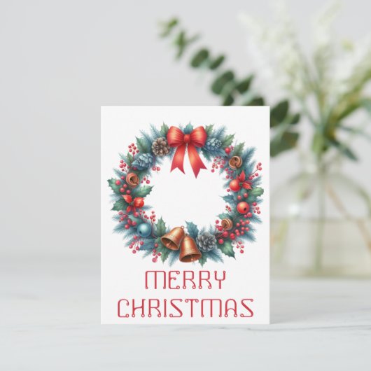 Krans Kerstkaart (Staand voorkant)