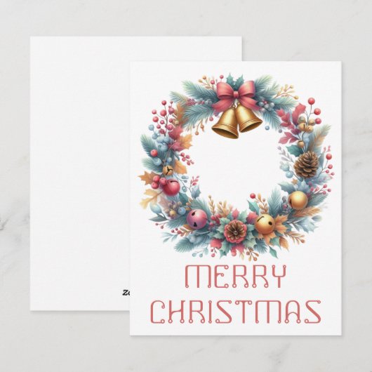 Krans Kerstkaart (Voorkant / Achterkant)