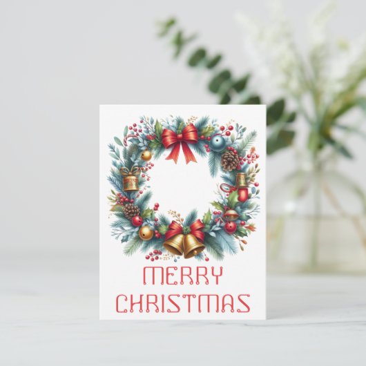 Krans Kerstkaart (Staand voorkant)