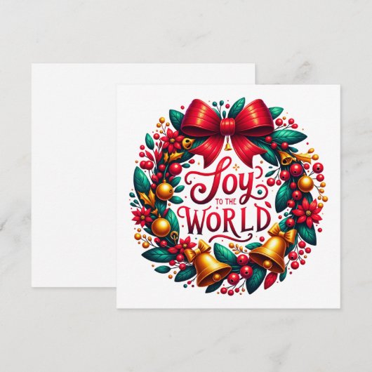 Krans Kerstkaart 'Vreugde voor de Wereld' (Voorkant / Achterkant)