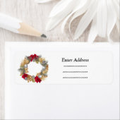 krans Kerstmis adreslabel Sticker (Insitu)