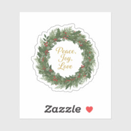 Krans Kerstmis Bericht Vrede Vreugde Liefde Klassi Sticker