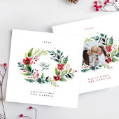 Krans Kerstmis Winter Foto Feestdagenkaart