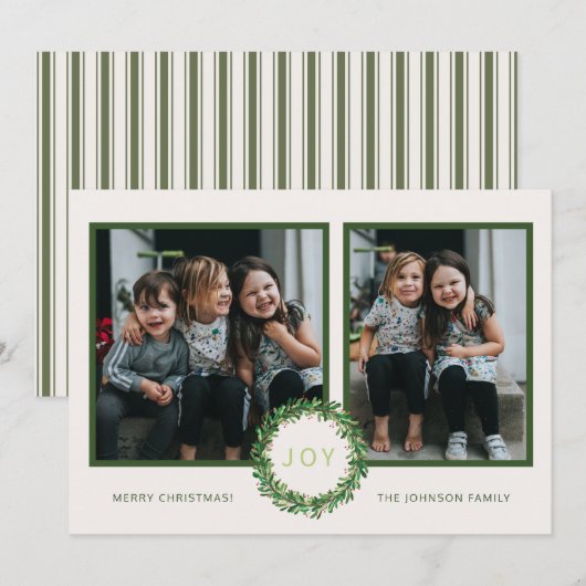 Krans Kerstvakantie Fotokaart Feestdagenkaart (Voorkant / Achterkant)