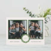 Krans Kerstvakantie Fotokaart Feestdagenkaart (Staand voorkant)